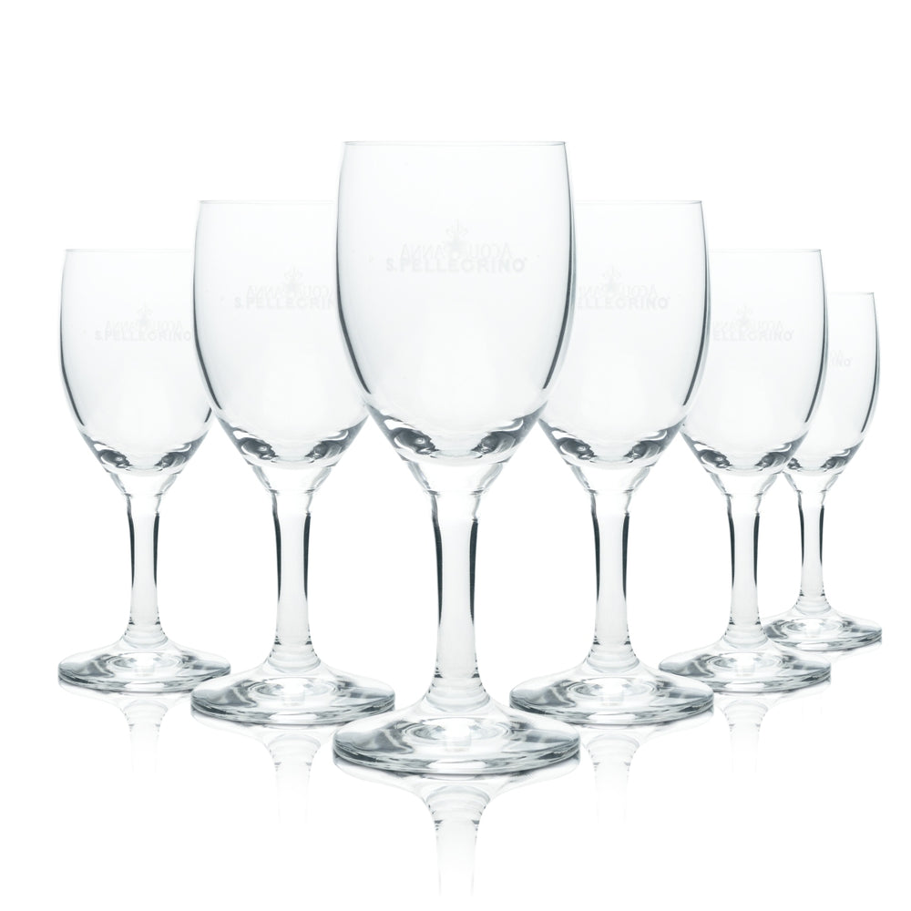 12 bicchieri San Pellegrino 0,22 l bicchieri a calice Acqua Panna acqua minerale frizzante