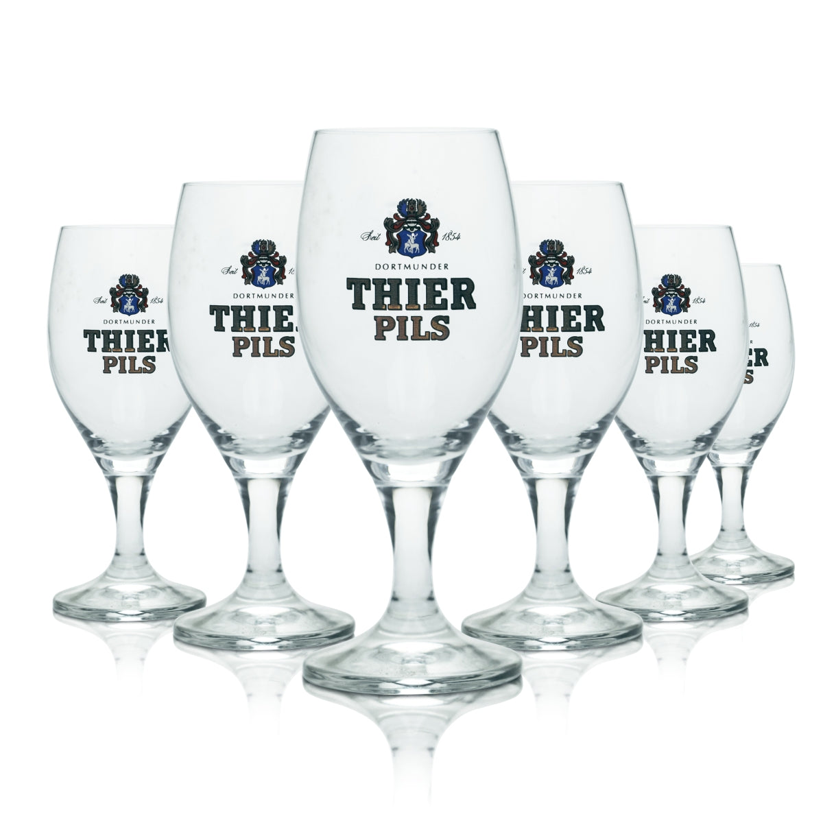 12 bicchieri Thier in vetro da 0,2 l, forma tulipano, birra Pils, birrificio Dortmund, rovere