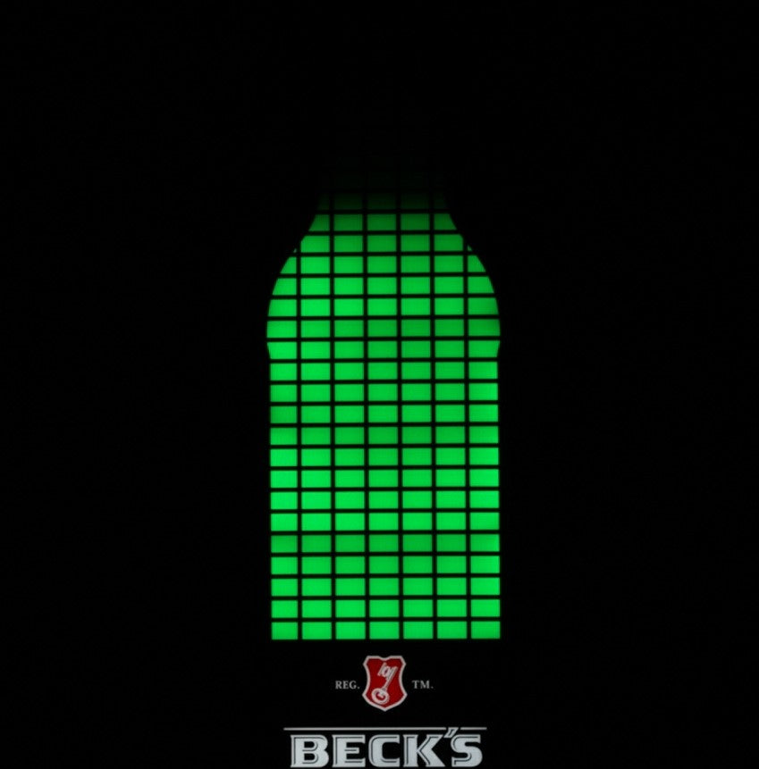 1x insegna luminosa Becks Bier 80x20 con bottiglie Equilizer – Vista 4
