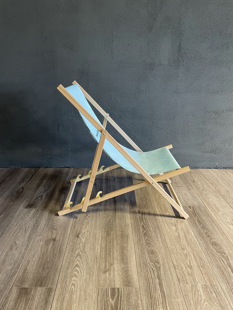 1x Sedia a sdraio Bombay Gin Legno Blu stampa colorata – Vista 4
