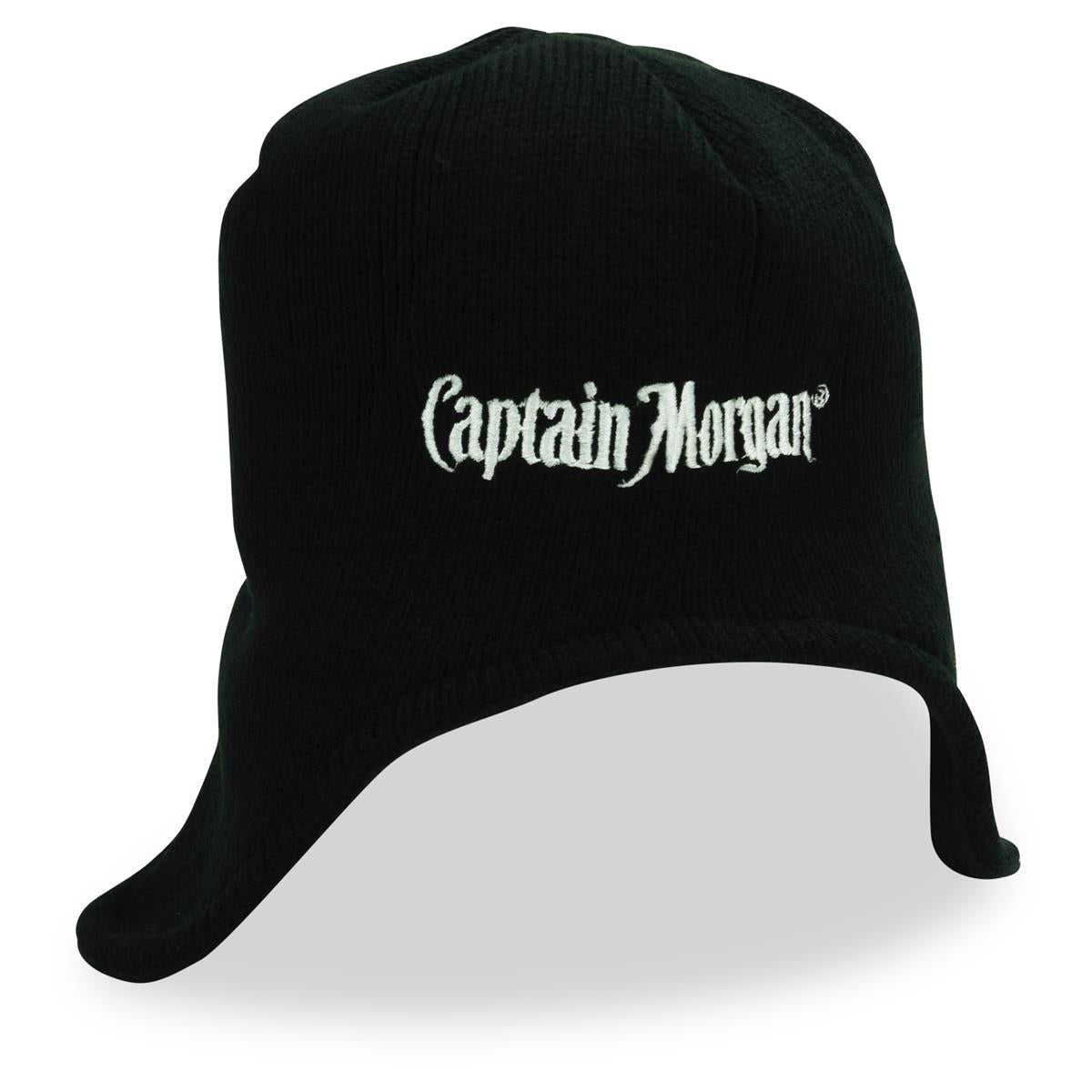 1x Cappello da capitano Morgan Rum Cappello di lana con orecchie nero
