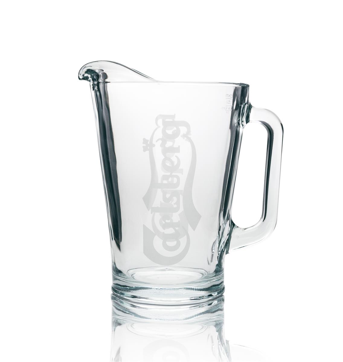 1x Caraffa per birra Carlsberg in vetro da 1,5 l
