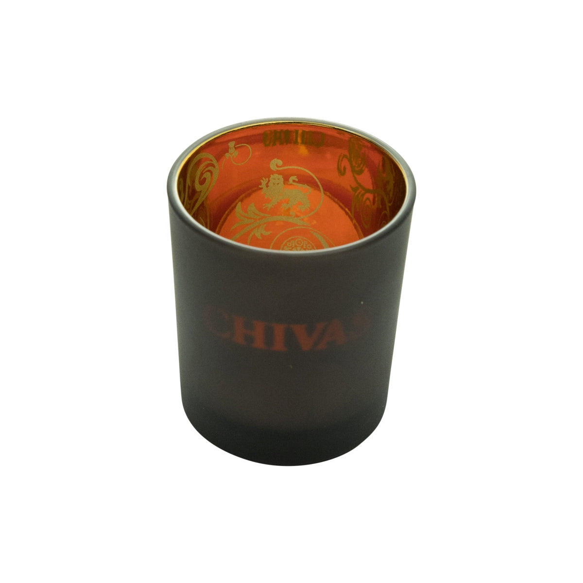 1x Chivas Regal Whisky Tealight Nero interno oro con decorazioni e candela – Vista 2