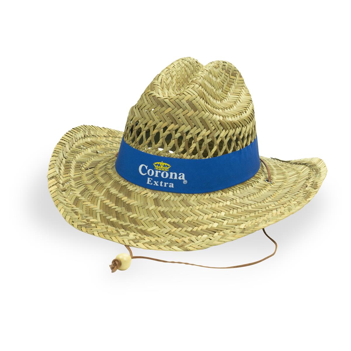 1x Cappello di paglia Corona Birra nastro blu naturale – Vista 2