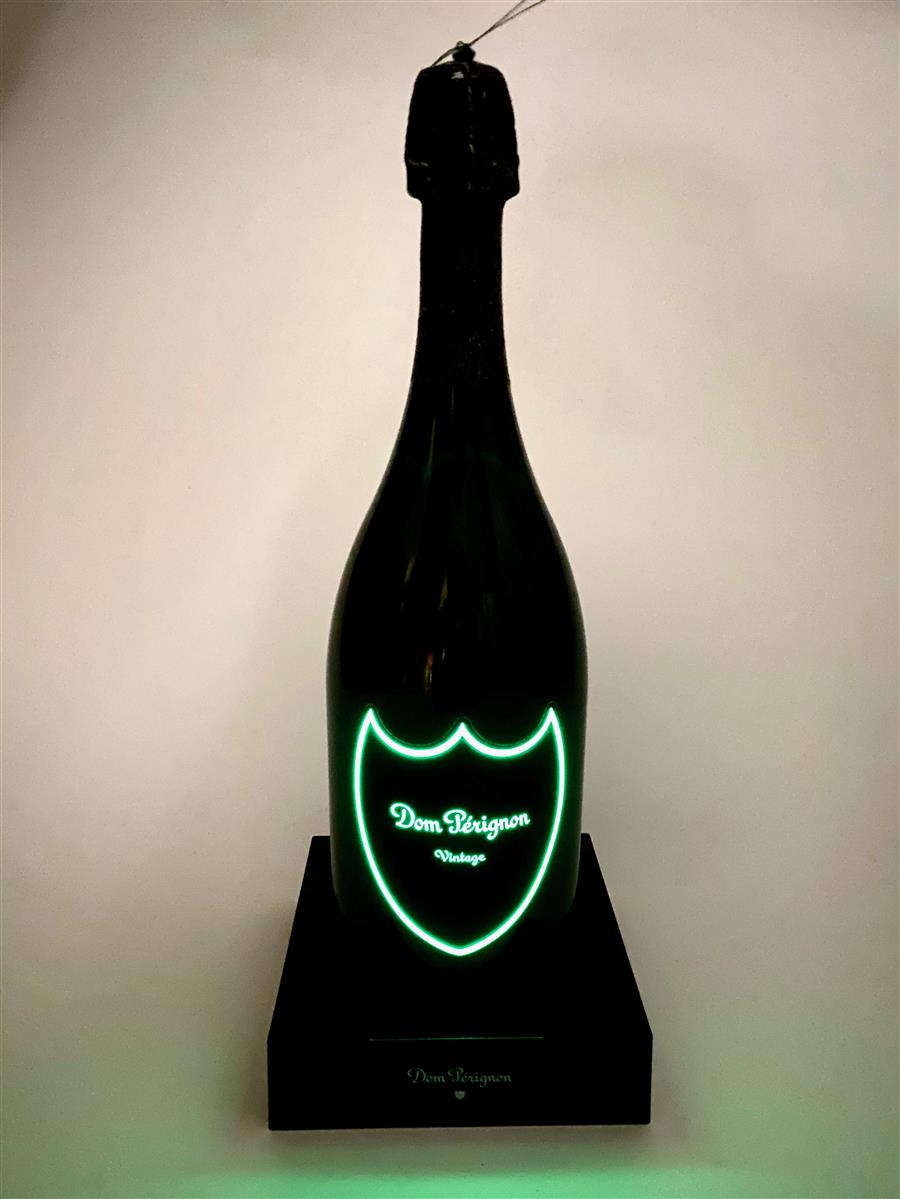 1 bottiglia di champagne Dom Perignon da esposizione 0,7 l Lumi vecchio design con supporto