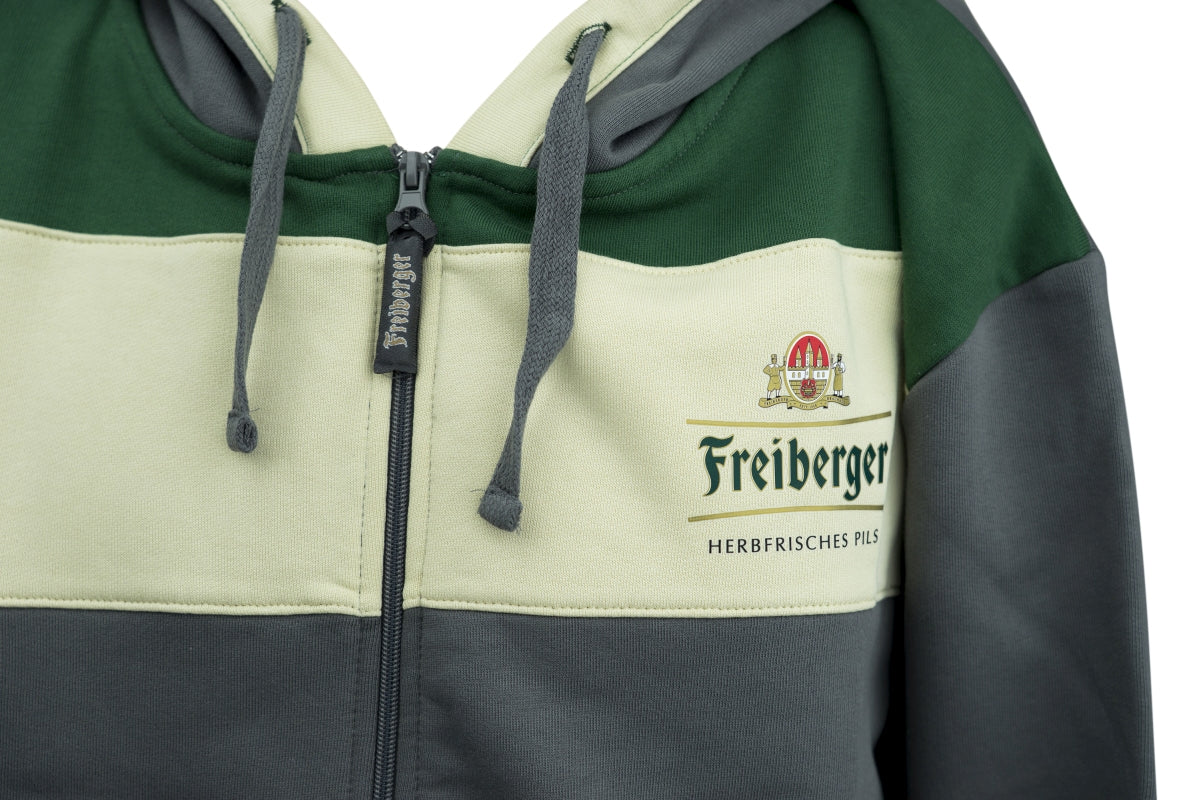 1x Felpa con cappuccio Freiberger Bier grigio/verde/beige taglia XXL – Vista 4