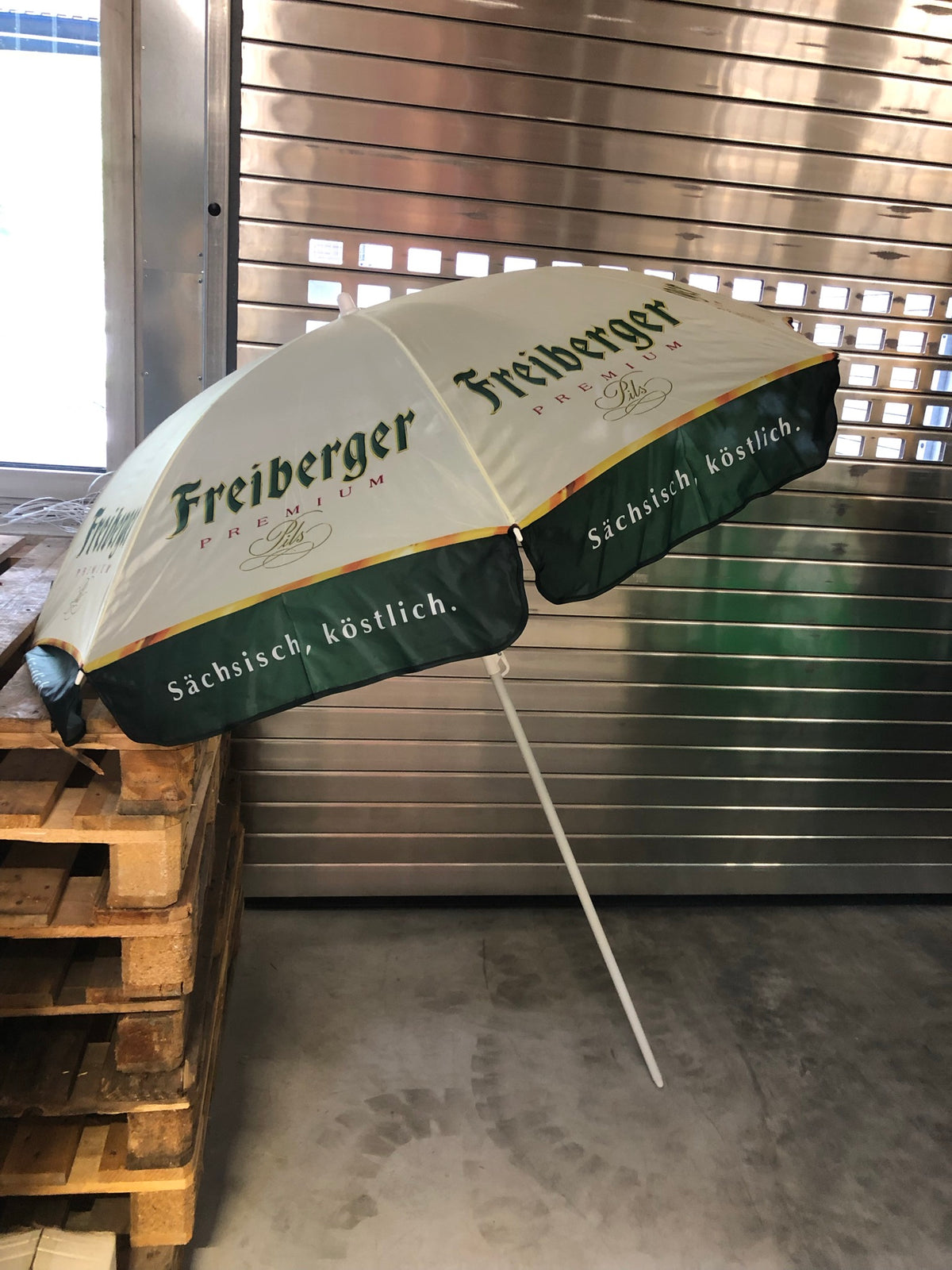 1x Ombrellone Birra Freiberger Giallo/verde 1,50m