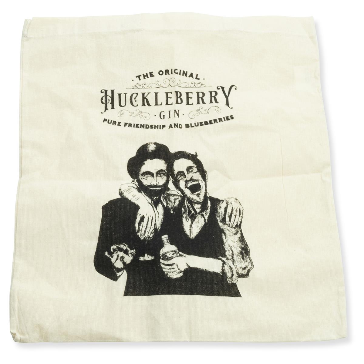 1x Borsa di juta Huckleberry Gin stampata naturale 38x42