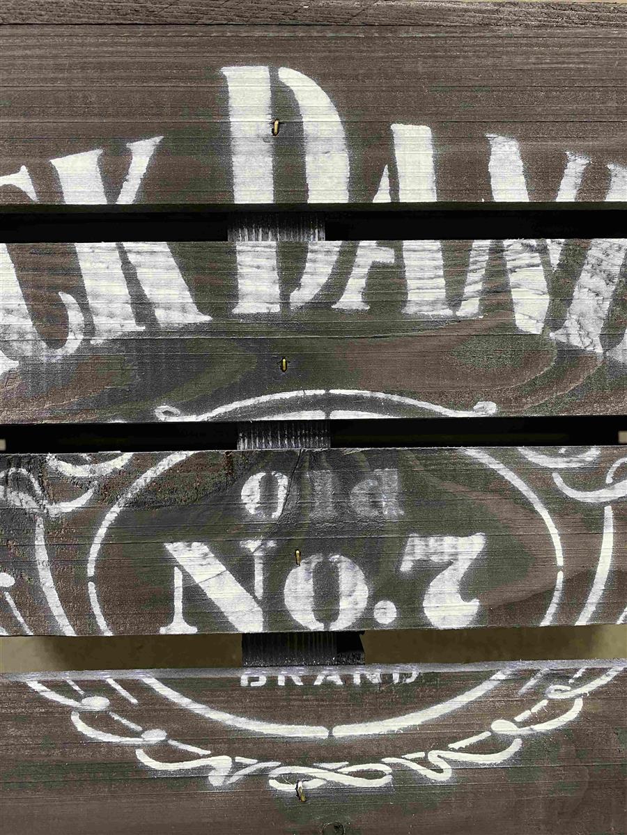 1x Jack Daniels Whiskey Tavolino Cassa di Legno Nera Stampata – Vista 3
