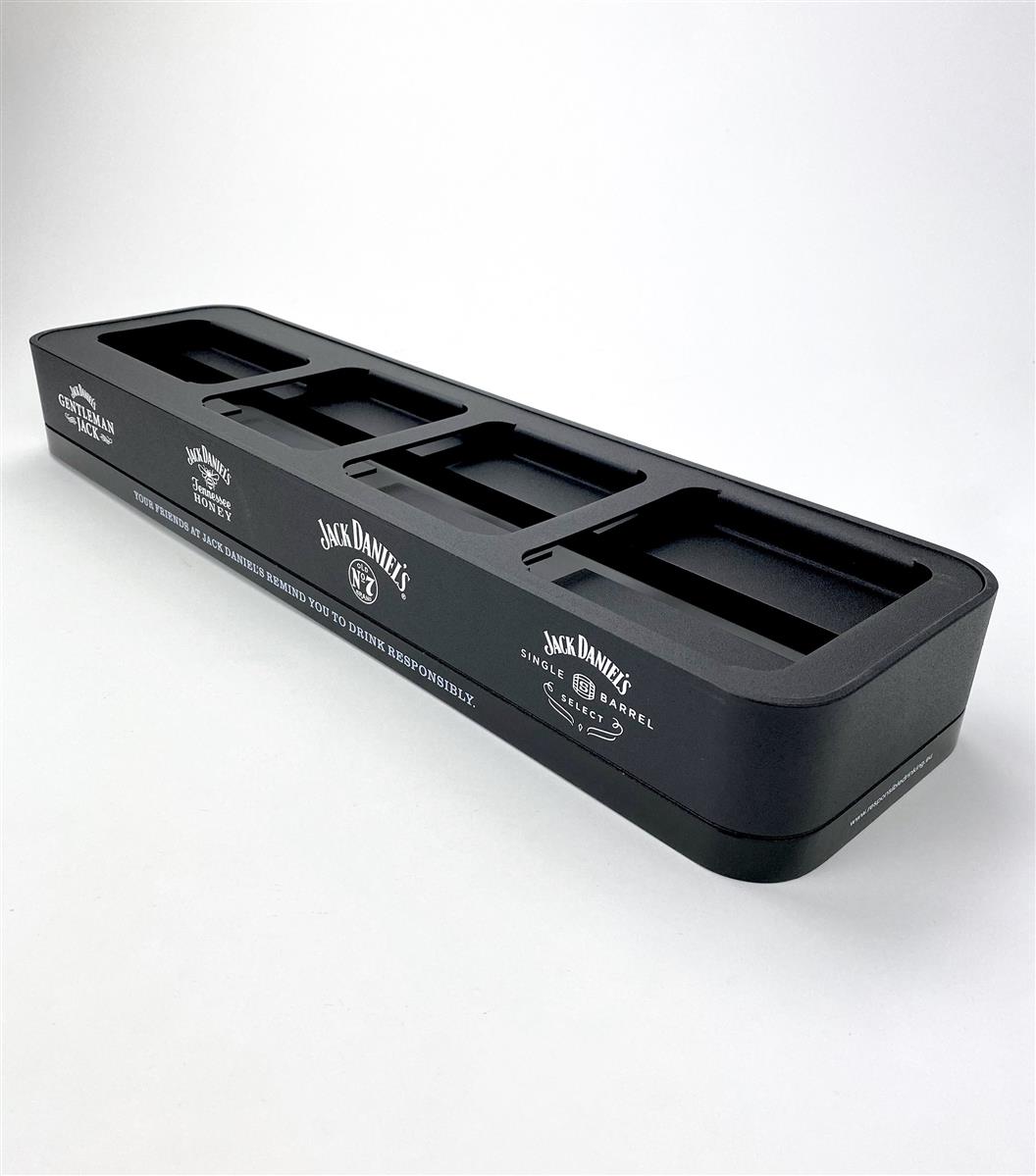 1x Jack Daniels Whiskey Glorifier in metallo per 4 bottiglie, nero – Vista 2