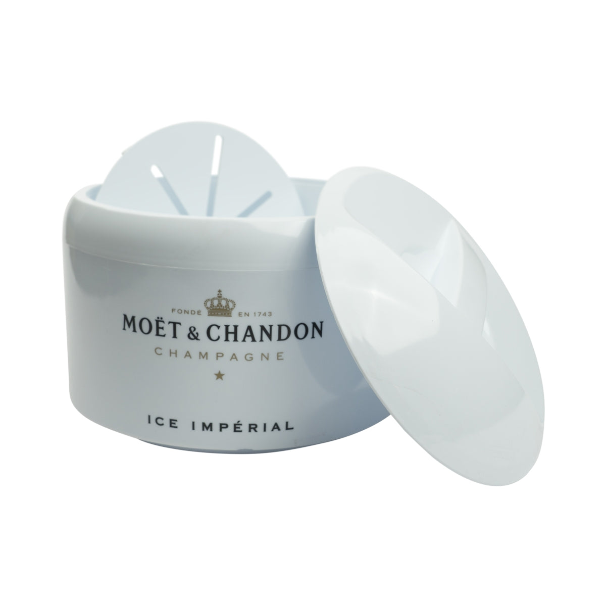 1x Moet Chandon Champagne Cooler Ice Box bianco Ice Imperial rotondo – Vista 3
