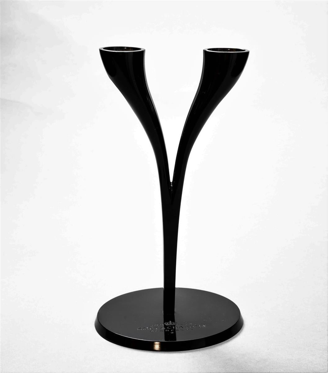 1x Moet Chandon Portacoppe in metallo per 2 flûte nero