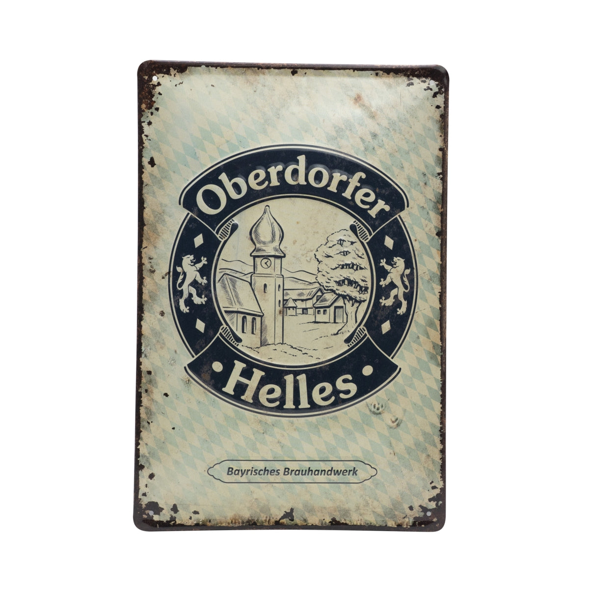 1x targa in metallo Oberdorfer Bier Helles Retro 20x30