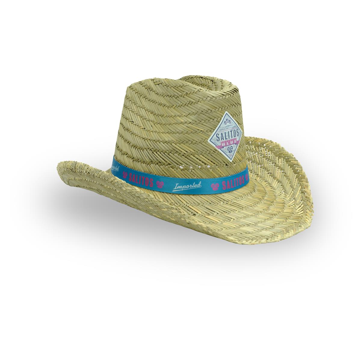 1x Cappello di paglia Saltios nuova versione con nastro blu