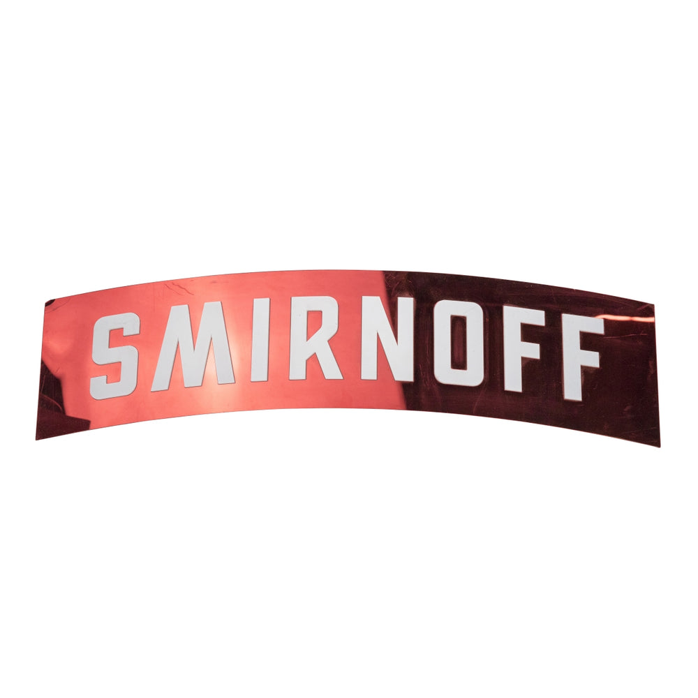 1x Smirnoff Vodka Insegna luminosa Logo rosso curvo in bianco
