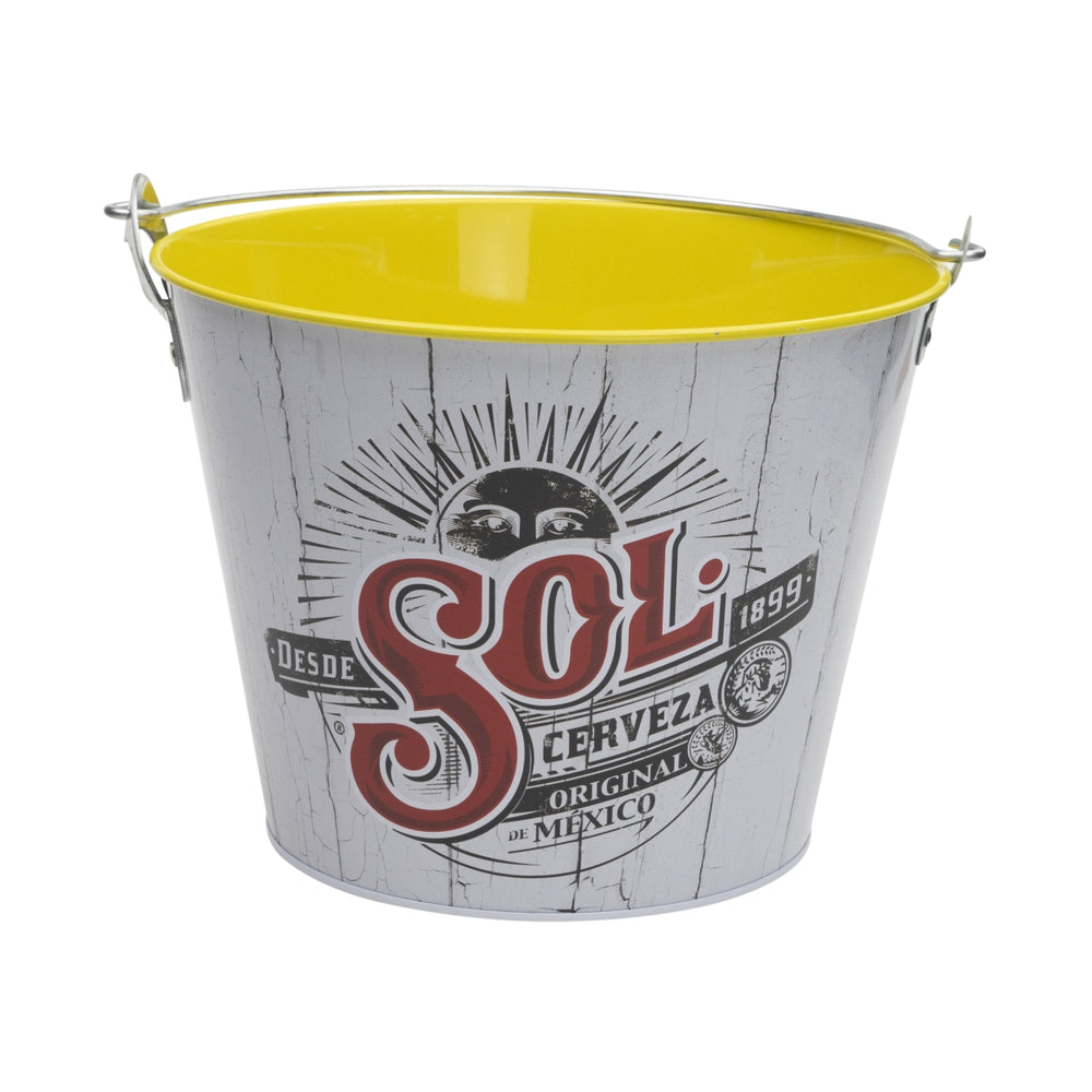 1x Sol Bier Cooler Secchiello 5l grigio/giallo