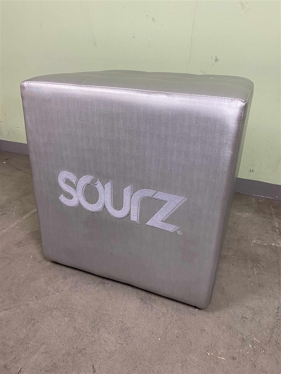 1x Sgabello da bar Sourz Likör argento pelle