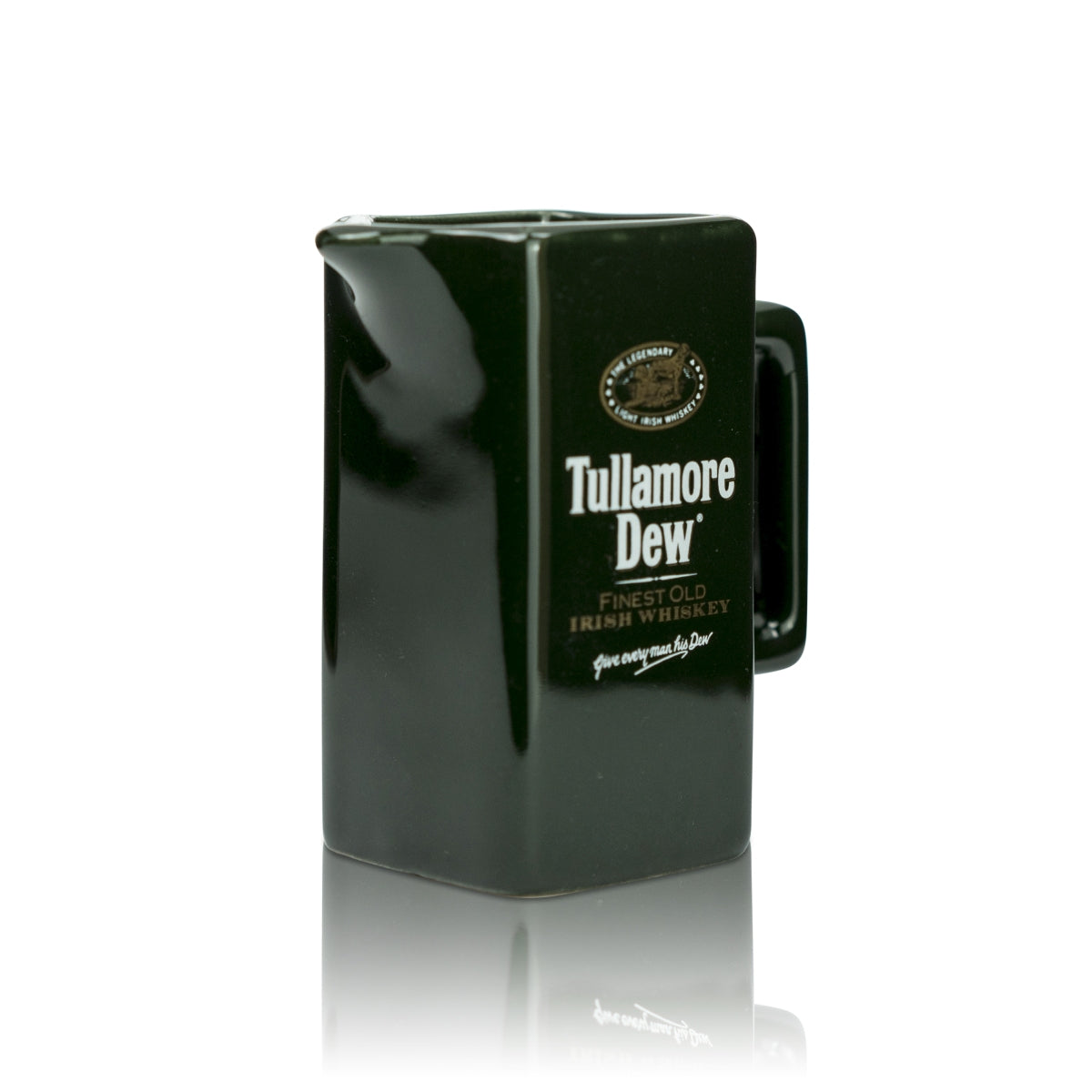 1x bicchiere da whisky Tullamore Dew, tazza rettangolare, verde, piccolo