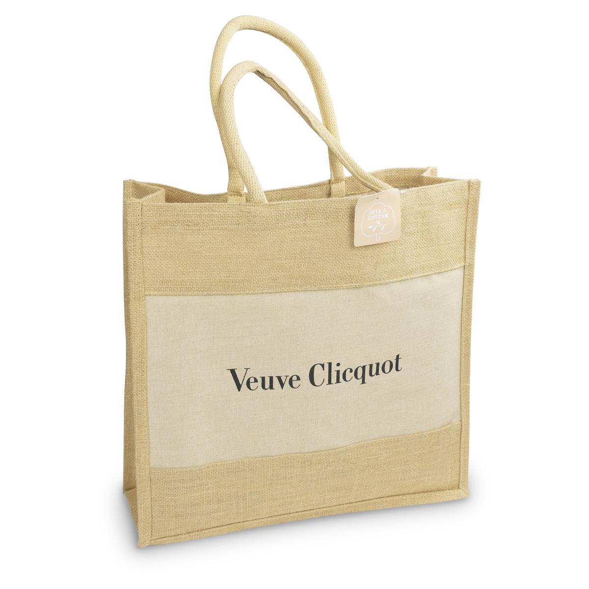1x Veuve Clicquot Borsa per champagne in juta naturale 40 x 40 x 15 cm