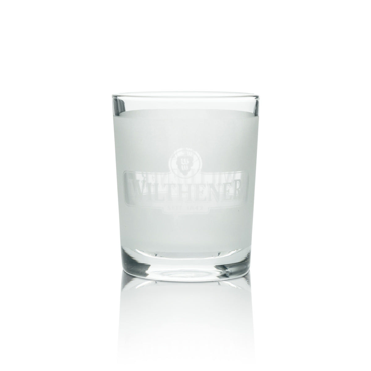 1x candela da tè Wilthener Wein in vetro opaco con logo