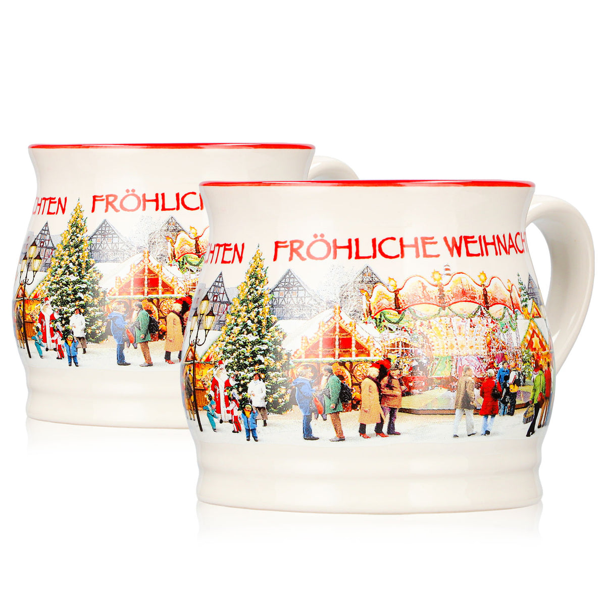 2 tazze da vin brulé Mohaba "Punschtöpfchen" - Buon Natale Chamonix 0,2 l con indicazione di capacità