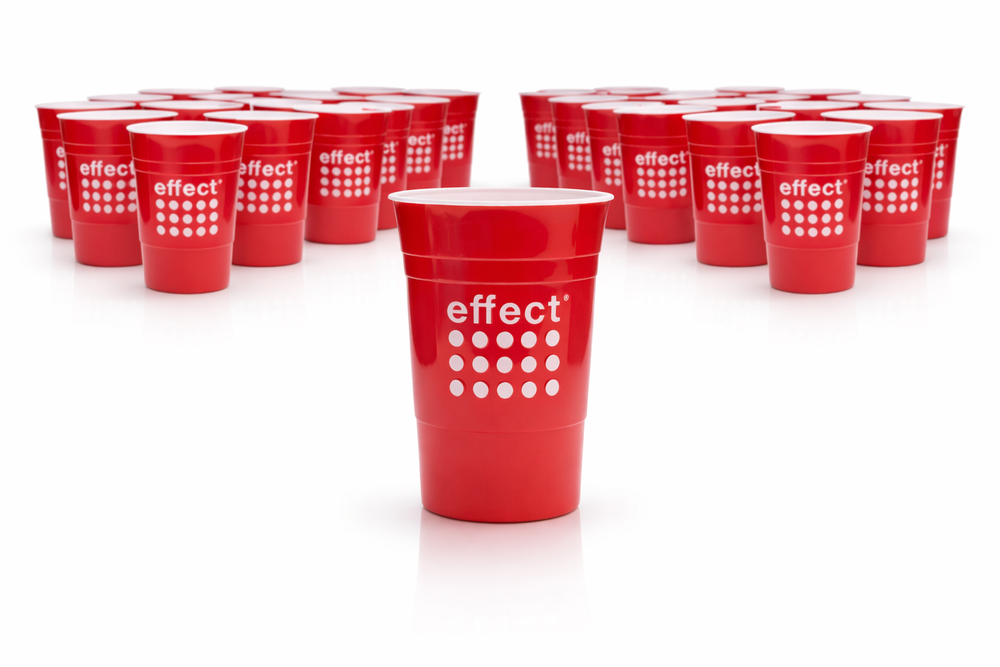 24x Bicchieri Effect 0,3 l riutilizzabili Red Cup Bicchieri in plastica Beer Pong Bicchiere in plastica