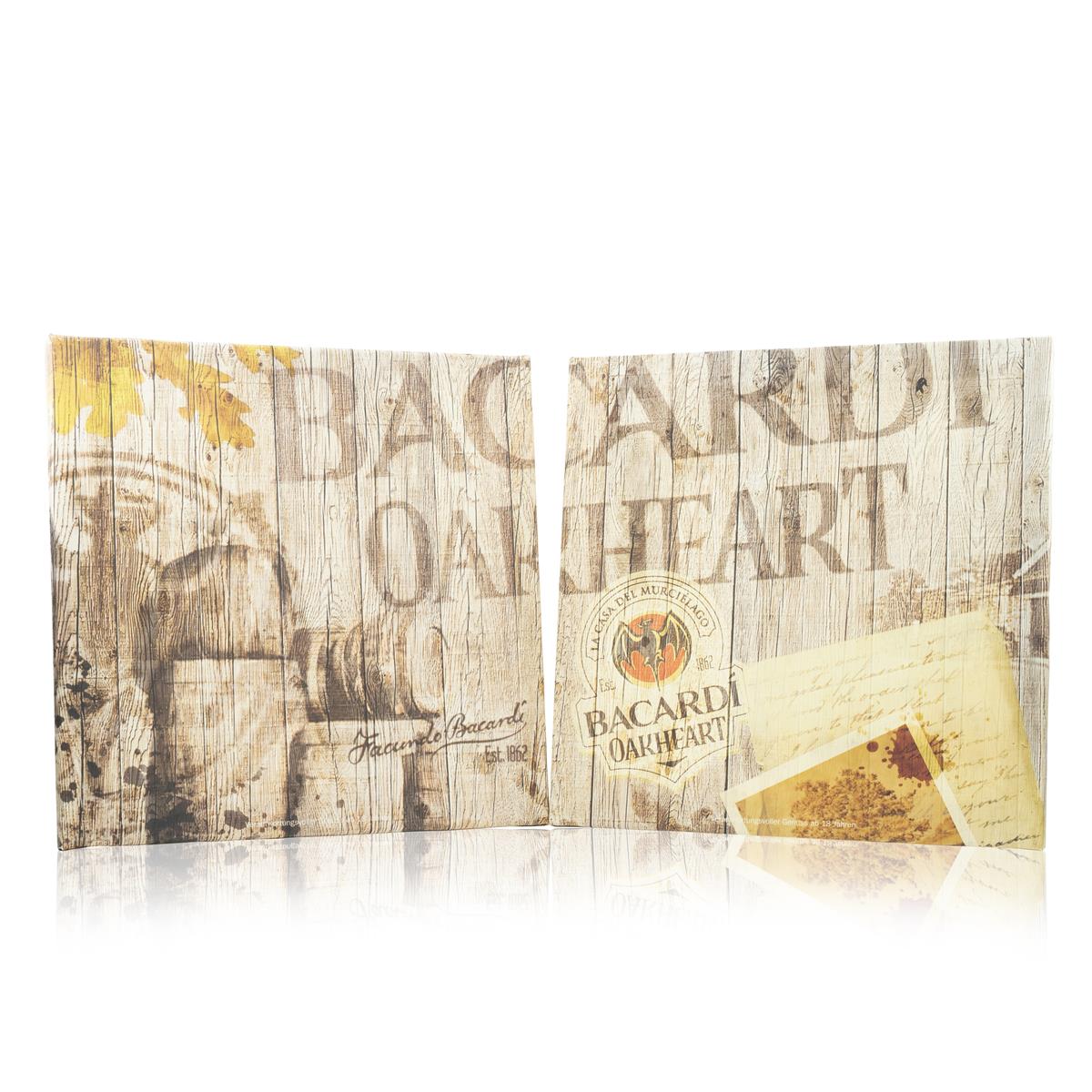 2x tela Bacardi Rum con logo Oakheart