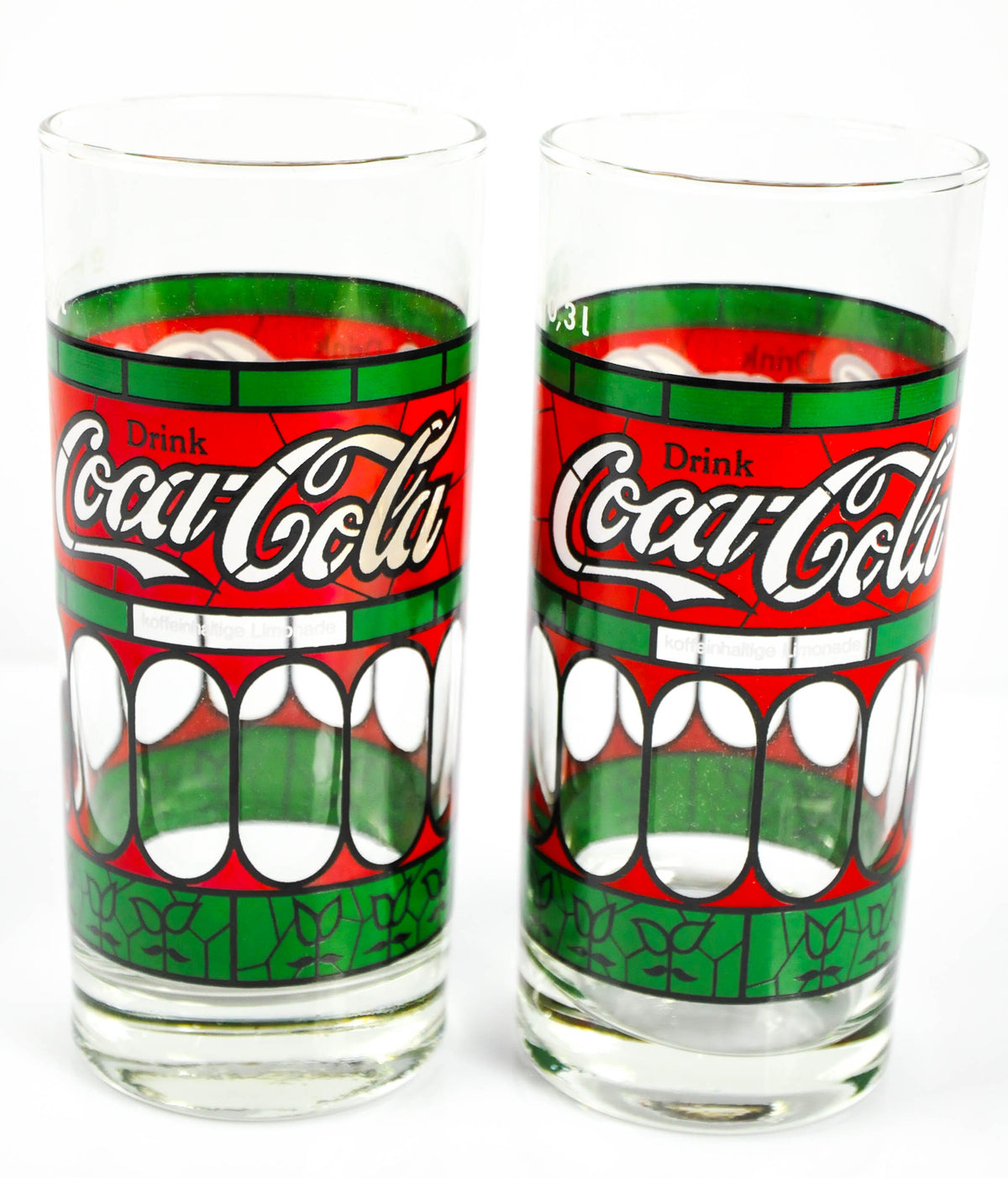 2 bicchieri Coca Cola 0,3 l in vetro Tiffany anni '80, edizione speciale, set da collezione – Vista 2