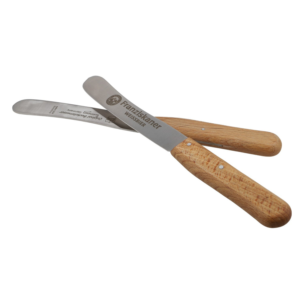 2x Birra Franziskaner Set di coltelli da cucina Manico in legno Lama Solingen