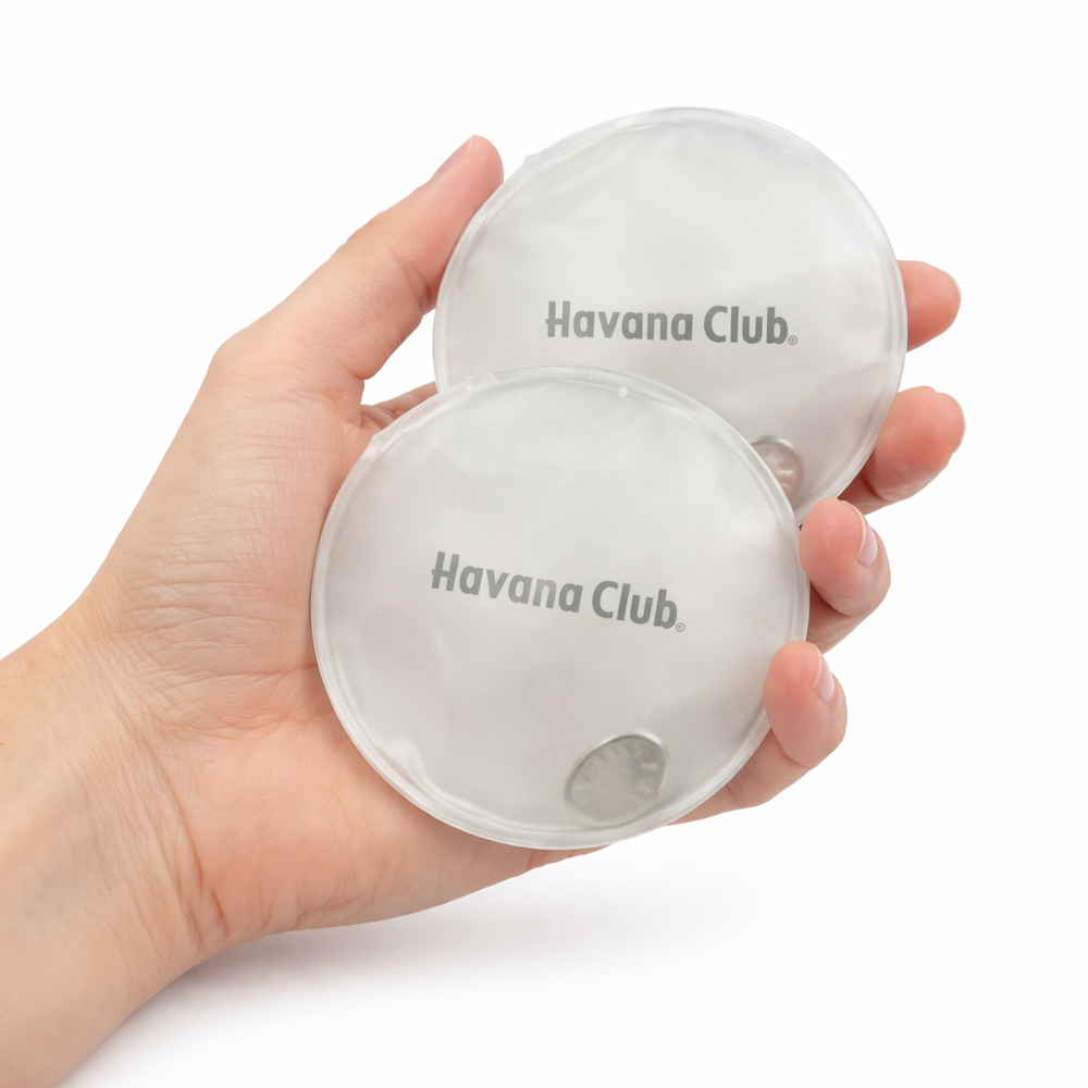 2x Havana Club scaldamani tascabili borsa dell'acqua calda cuscino termico termo pad riscaldatore invernale