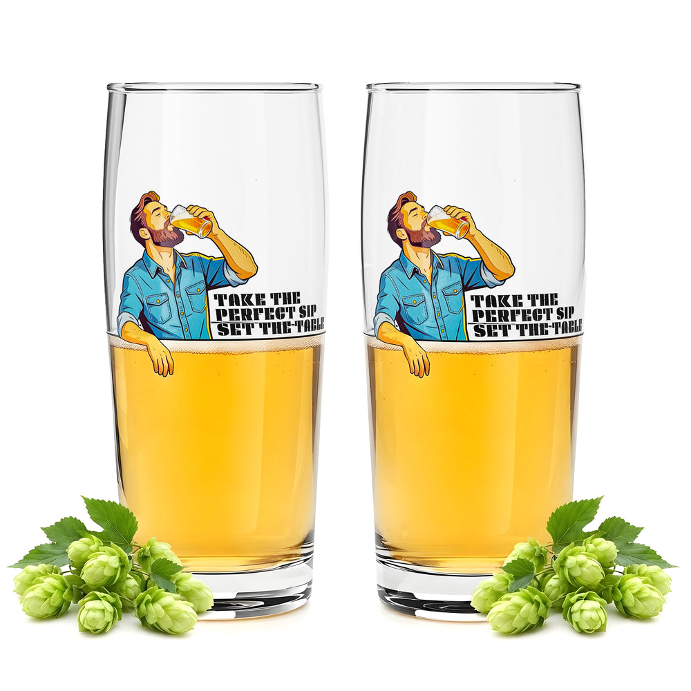 Set di 2 bicchieri da birra Sipply SETTING THE TABLE Take the Perfect SIP 0,5 l