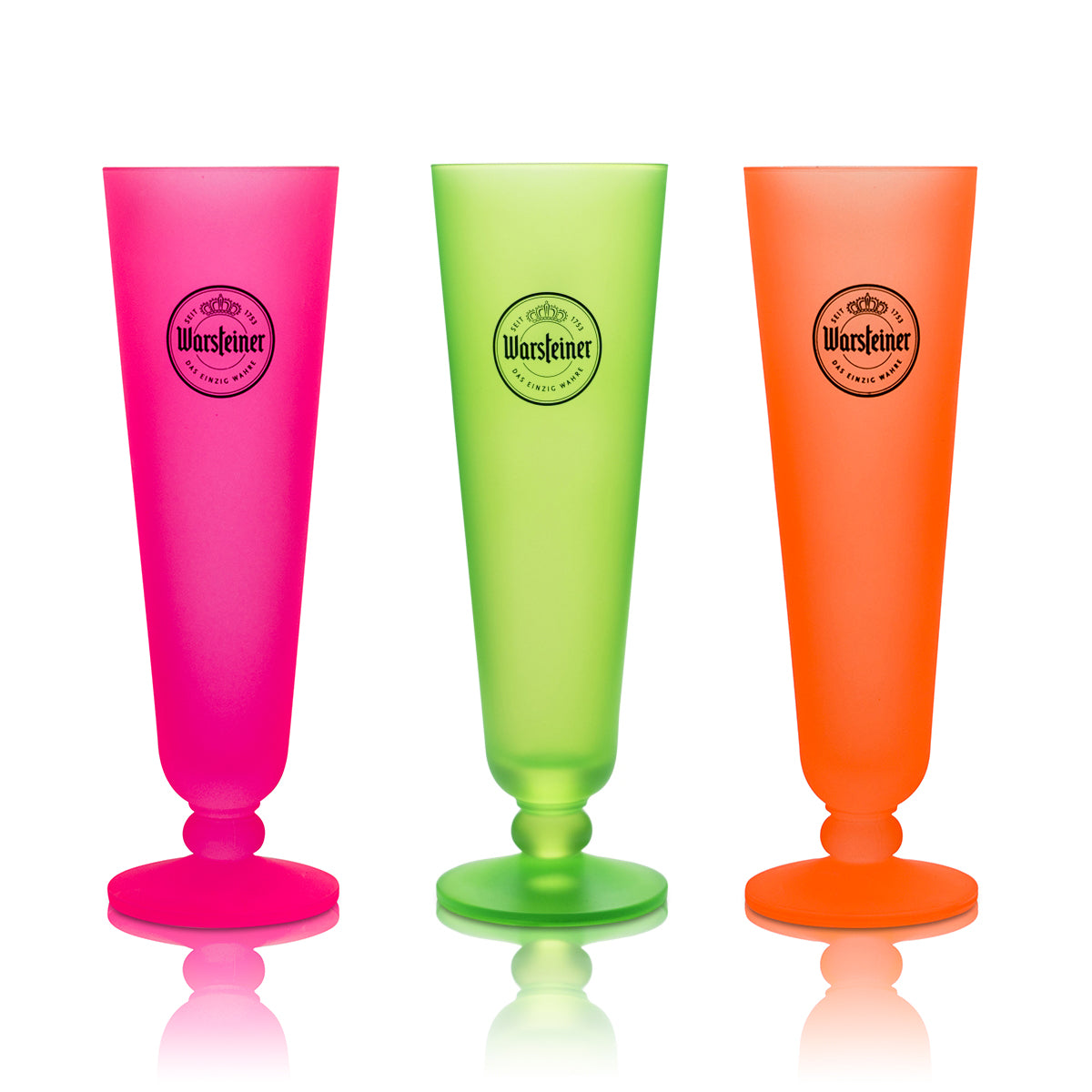 3 bicchieri da birra Warsteiner 0,2 l Neon Tulipano esclusivi Pokal CSD bicchieri Pride Beer