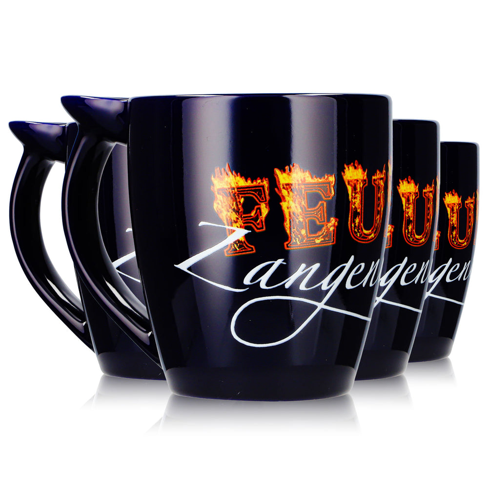 4 tazze da vin brulé Mohaba "Hot-Pot Feuerzangenbowle", blu cobalto, 0,2 l, graduate