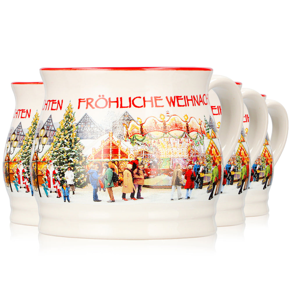 4 tazze da vin brulé Mohaba "Punschtöpfchen Chamonix" da 0,2 l, con indicatore di livello