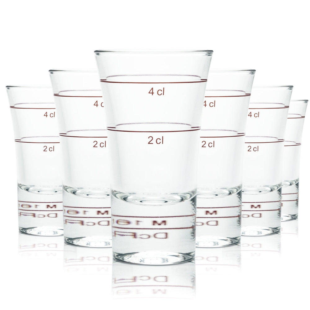 6 bicchieri da shot 4 cl Stamper Bicchieri corti Gastronomici Calibrati Borgonovo Grappa Senior