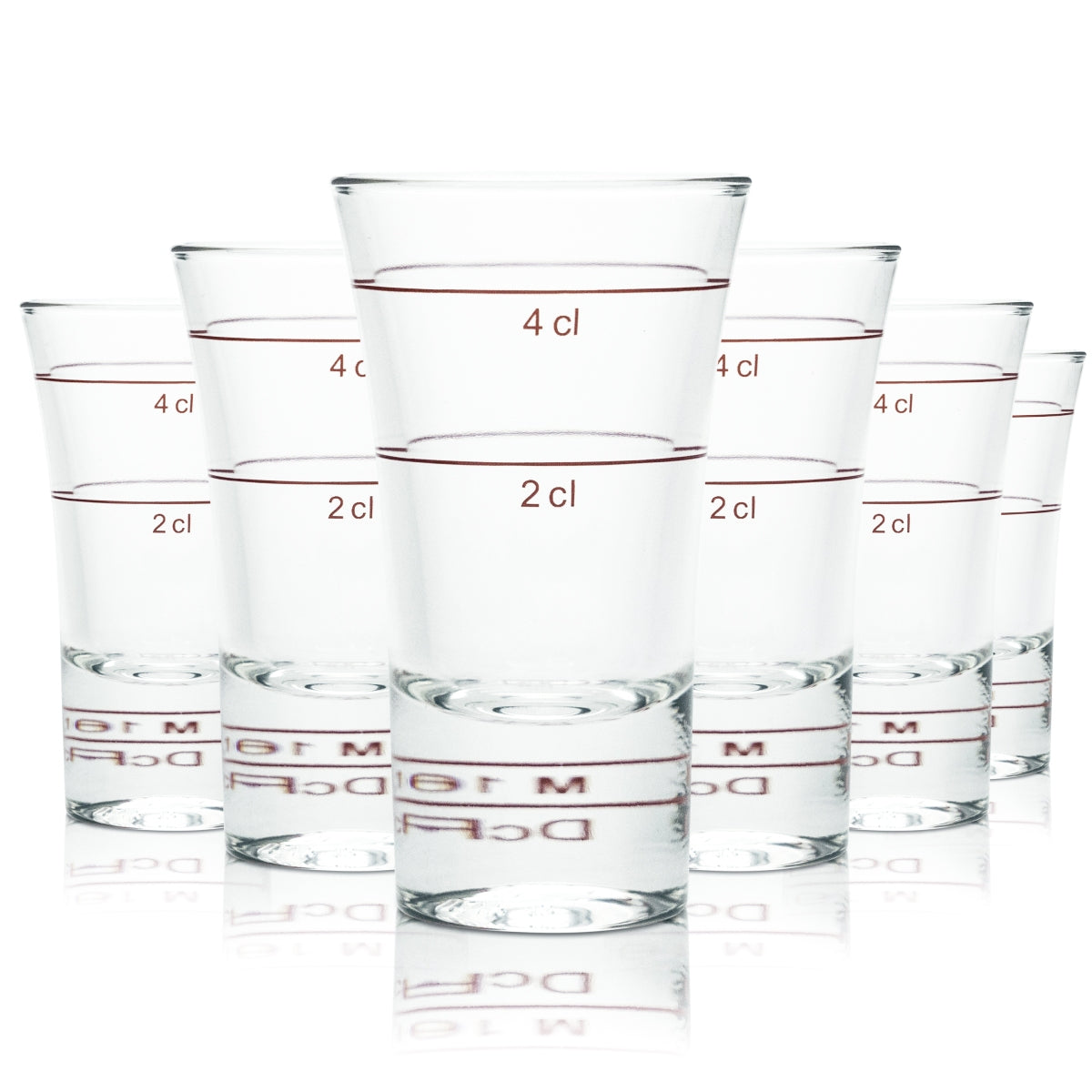 6 bicchieri da shot 4 cl Stamper Bicchieri corti Gastronomici Calibrati Borgonovo Grappa Senior