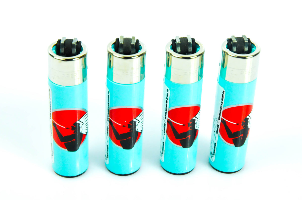 4x accendino American Spirit Classic Large blu riutilizzabile Clipper – Vista 2