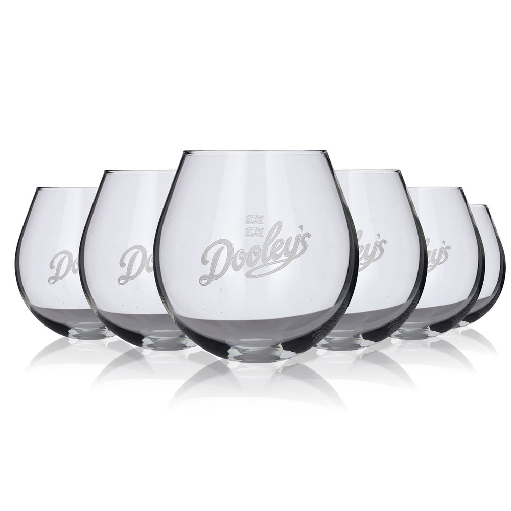 4x Dooleys Toffee XXL Bicchiere da liquore Bicchiere sferico Tipper 2cl/4cl Scritta bianca