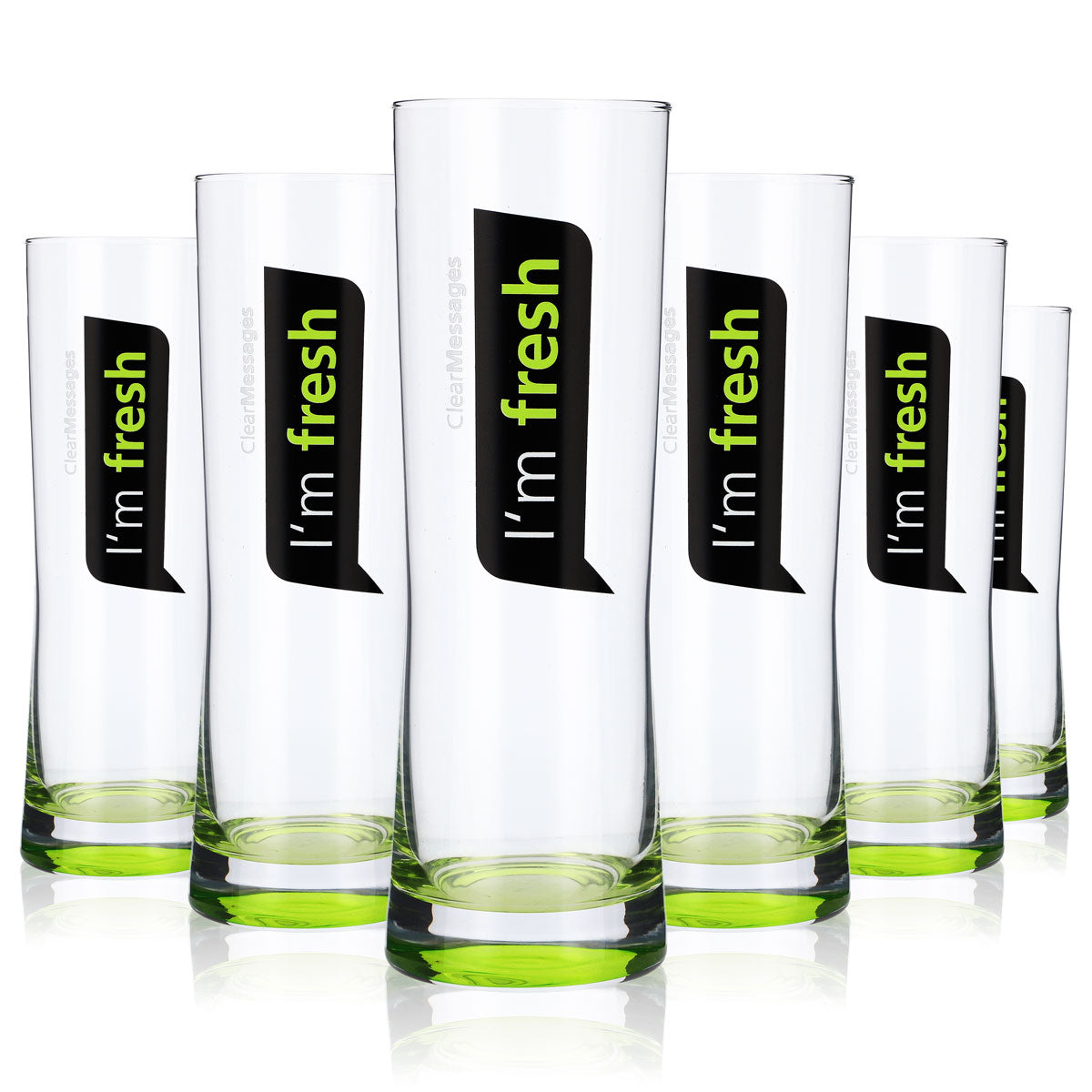 4 bicchieri Rastal in vetro da 0,25 l Bicchiere da long drink di design "I'm Fresh" con fondo verde – Vista 4