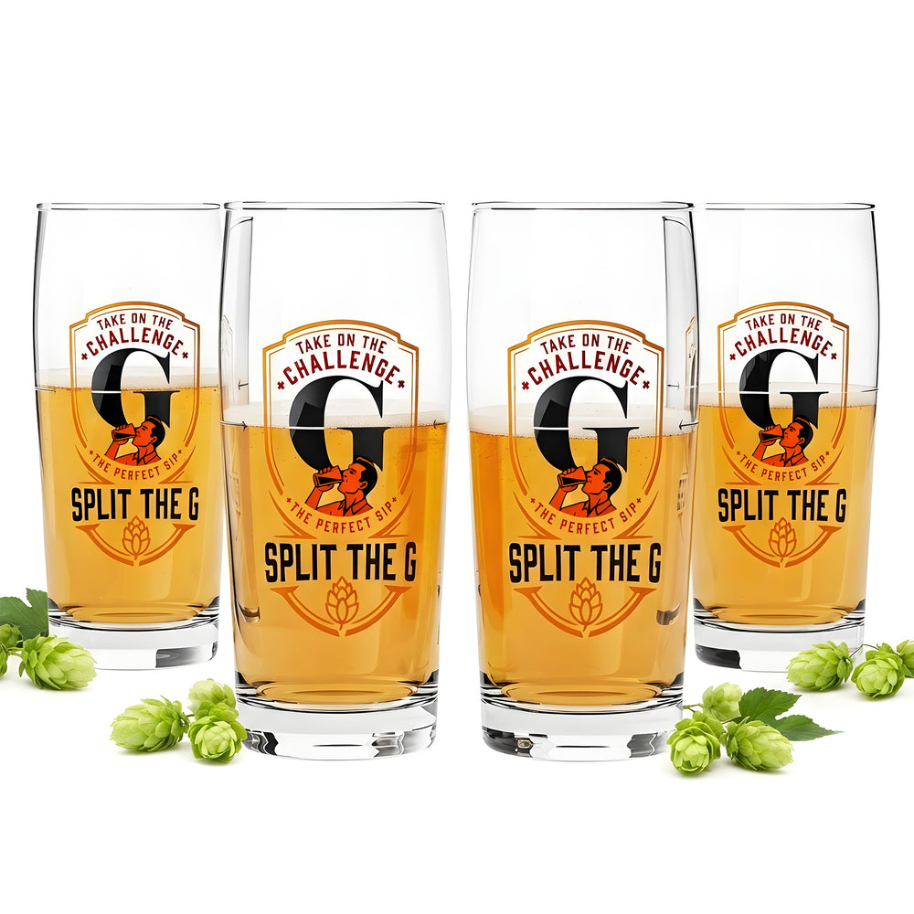 4 bicchieri da birra Sipply SPLIT THE G Take on the Challenge da 0,5 l