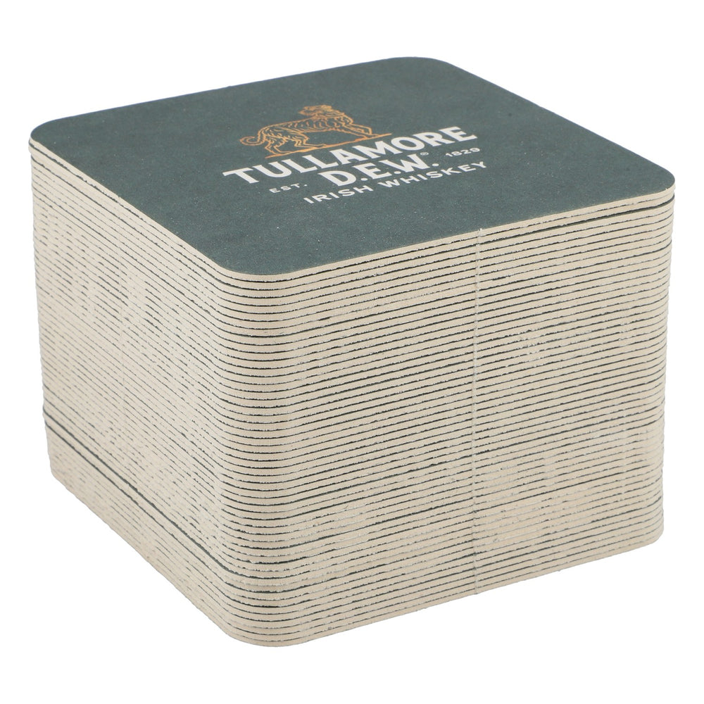 50 sottobicchieri in vetro Tullamore Dew Whisky, verde