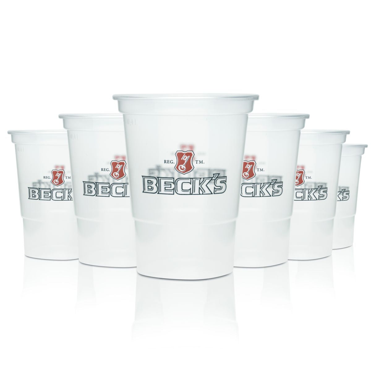 58x bicchieri da birra Becks 0,4 l in plastica monouso bicchieri da birra bicchieri di plastica