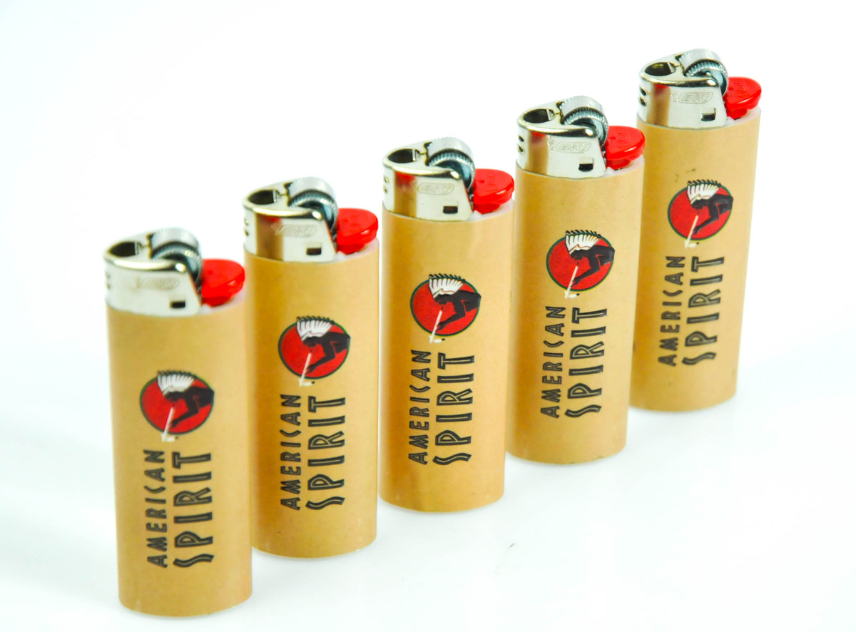 5x accendino American Spirit Tabacco Lighter Reibrand Beige BIC Maxi – Vista 3