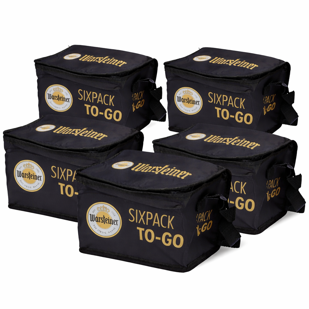 5x Warsteiner Birra Borsa termica Borsa termica per birra Frigo portatile Sixpack Mini nero
