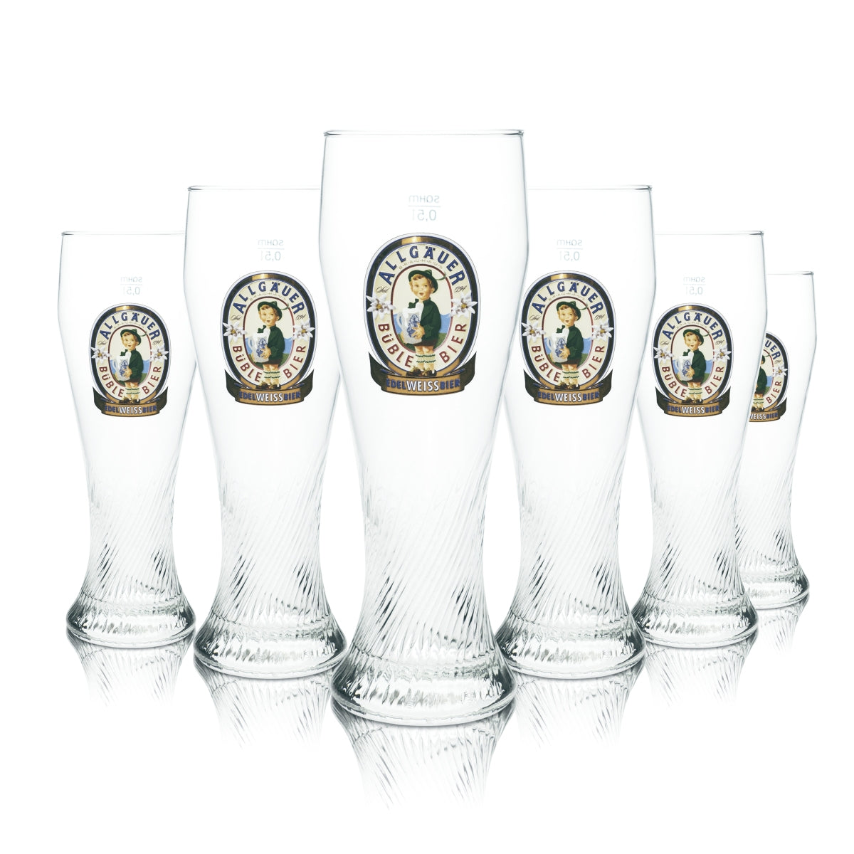 6 bicchieri da birra Allgäuer Büble Weizen 0,5 l Sahm nuovi