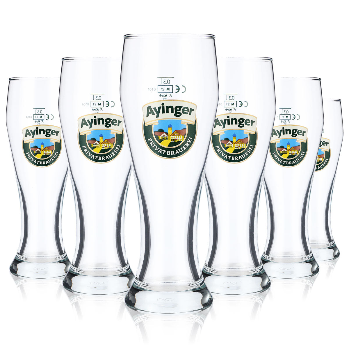 6 bicchieri da birra Ayinger da 0,3 l (bicchiere da birra bianca) nuovi – Vista 5