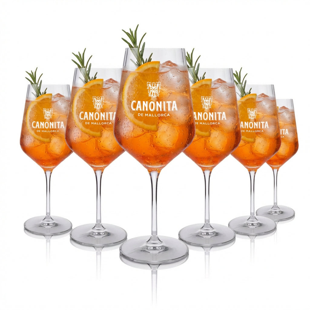 Set di 6 bicchieri Canonita de Mallorca da 0,57 l – Bicchieri con stelo per aperitivi e liquori Spritz