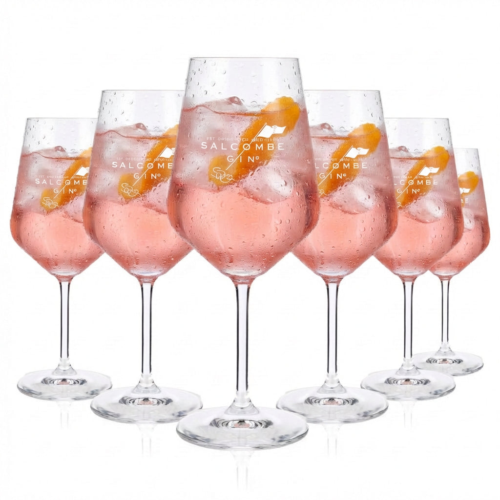 Set da 6 bicchieri da gin Salcombe 0,52 l – Bicchiere da aperitivo con delicata sfumatura rosata
