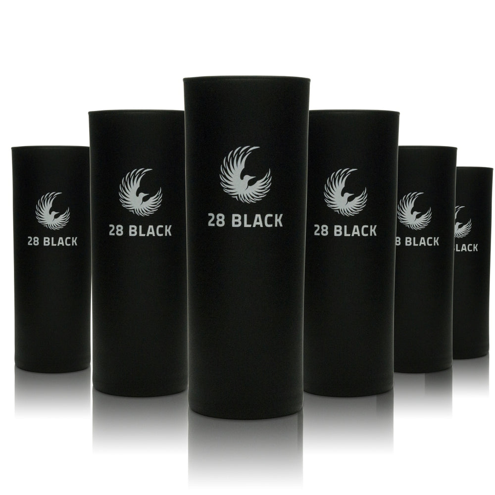 6 bicchieri da long drink Black Energy 28 220 ml - Nero opaco, bevande eleganti