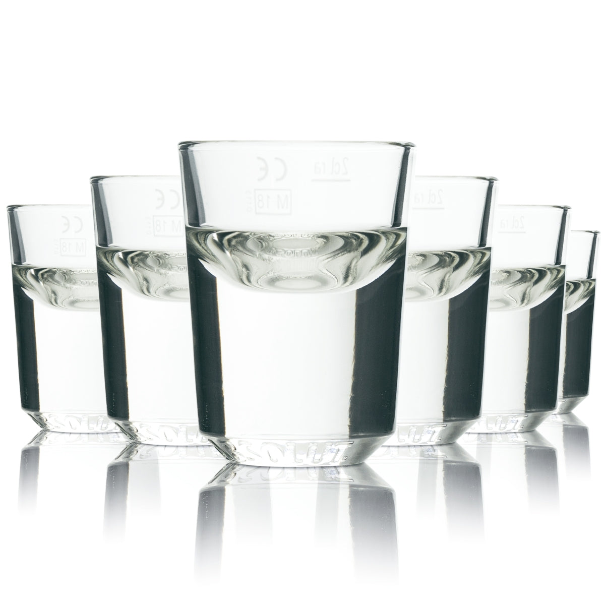 6 bicchierini Absolut Shot 2 cl bicchierini da liquore Vodka Gastro calibrati Bar